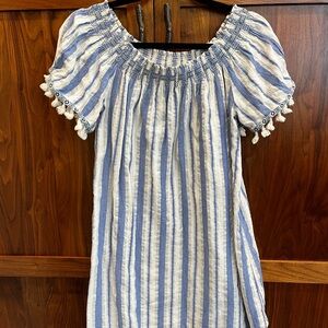 Umgee Blue and White Smocked Top